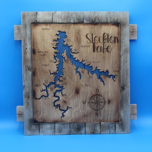 Mapa rústico del lago Stockton