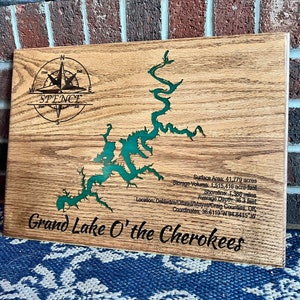 Grand Lake O' The Cherokee's - Massief eiken meerkaart