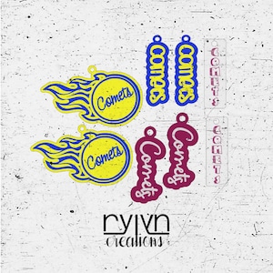 Comets Earrings- Set of 4 Digital File ONLY!!!!