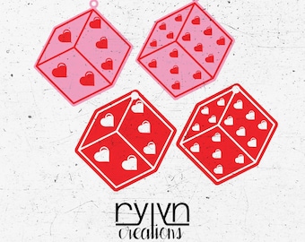 Heart Dice Earrings - Digital Files!