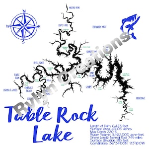 Stickdatei Tabelle Rock See Landkarte mit Buchten