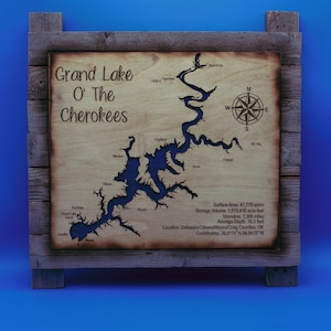 Mapa rústico del Gran Lago O' the Cherokee
