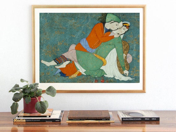 The Lovers / Persian Painting / Iran, 1630-40 / Vintage Lovers