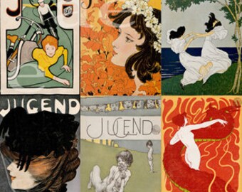 Art Nouveau Woman Poster: Jugend Magazine Cover Print