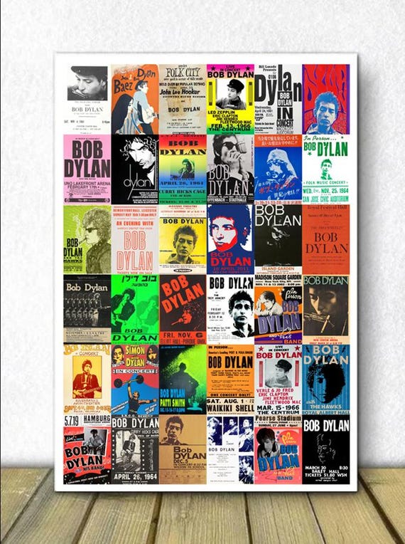 Bob Dylan Poster, Concert Posters From 1960s-2010s, Bob Dylan