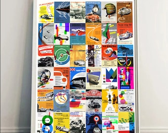 Poster Porsche / Vintage Porsche Collection, 1950-60er Jahre / Auto Racing Poster