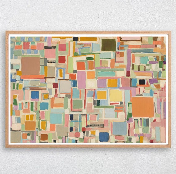 Mid Century Modern Abstract Art Print: 1950s Colorful Poster - Etsy