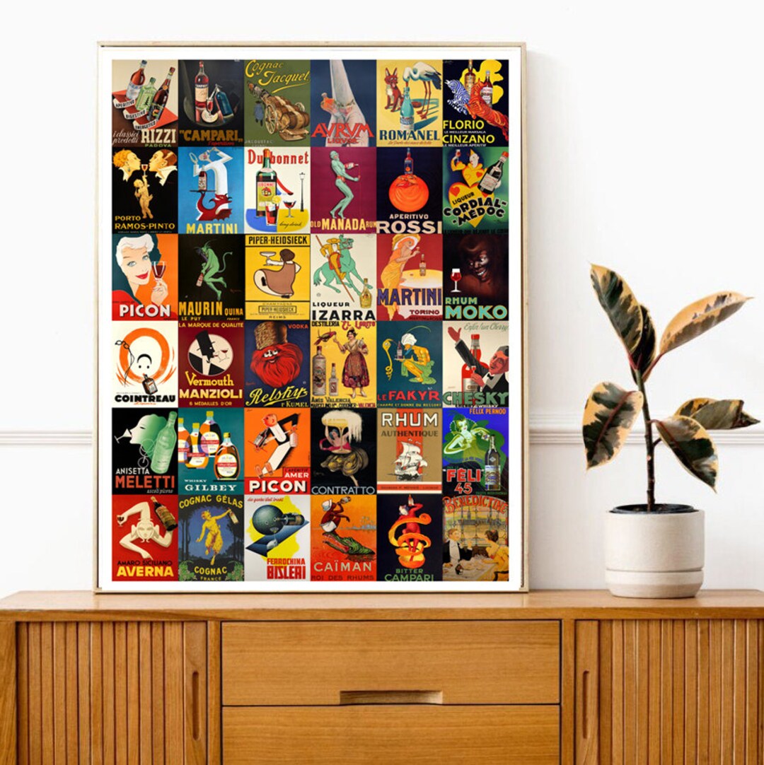 Vintage Alcohol Advertisement Poster: 1900s-60s Drink Art - Etsy