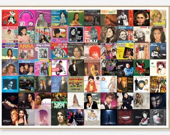 Concours Eurovision de la chanson / Chansons gagnantes de 1956 à 2023 / Affiche musicale / Impression d'art de l'affiche