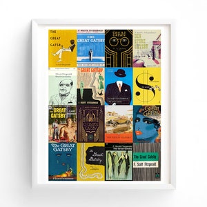 The Great Gatsby / F. Scott Fitzgerald Book Covers / Literary Poster - Book Lovers Poster / Poster Art Print