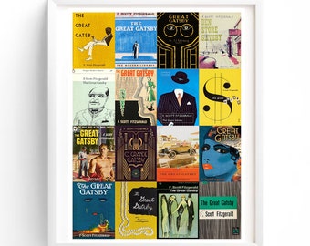 The Great Gatsby / F. Scott Fitzgerald boekomslagen / literaire poster - poster boekenliefhebbers / Poster Art Print
