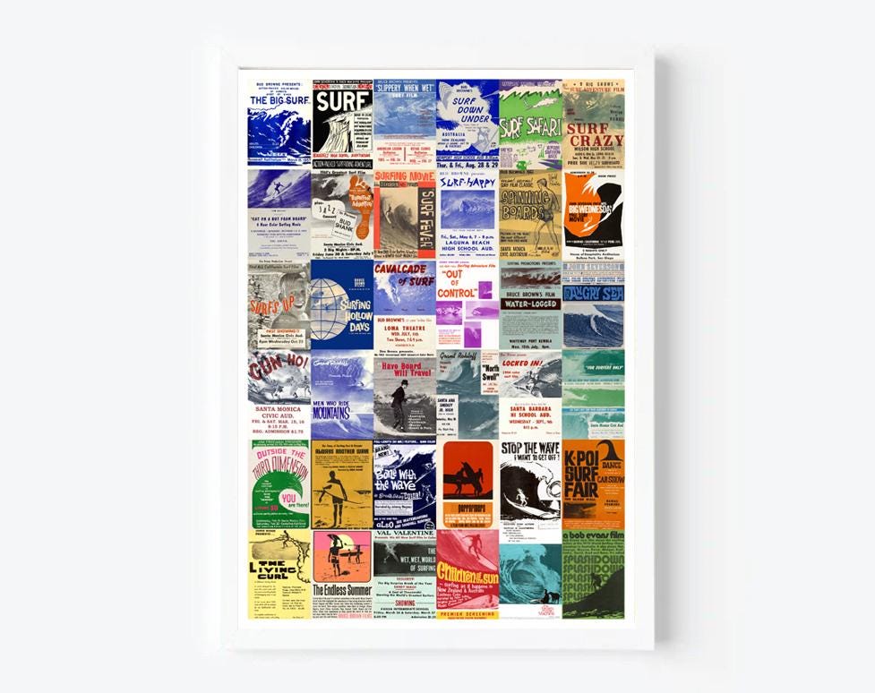 Vintage Surf Film Poster: 1950s-60s Beach Movie Art - Etsy