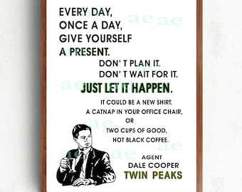 Twin Peaks Poster / Agent Dale Cooper / TV Show Cult Classic / Print Poster