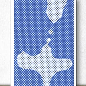 Minimalist Kiss Dot Art Print: Abstract Sensual Couple Poster