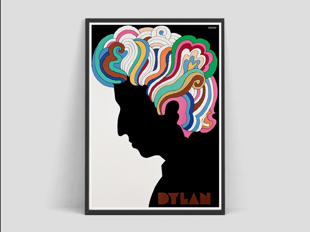 Bob Dylan Poster / 1960s Rock / Music Poster reproduction / by Milton Glaser
