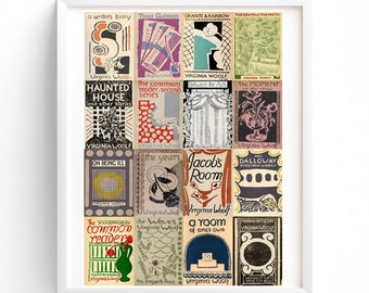 Virginia Woolf’s Book Covers / First Editions Poster / Literary Poster - Book Lovers Poster designed by her sister Vanessa Bell