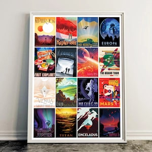 NASA Space Print / Visiones del Futuro / Póster de Turismo Espacial / Sala de Niños / Decoración de La Oficina en Casa