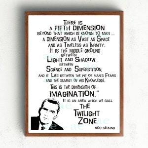 Twilight Zone Poster /  Rod Serling / MidCentury Modern / Classic Television