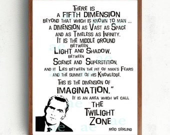 Twilight Zone Poster /  Rod Serling / MidCentury Modern / Classic Television
