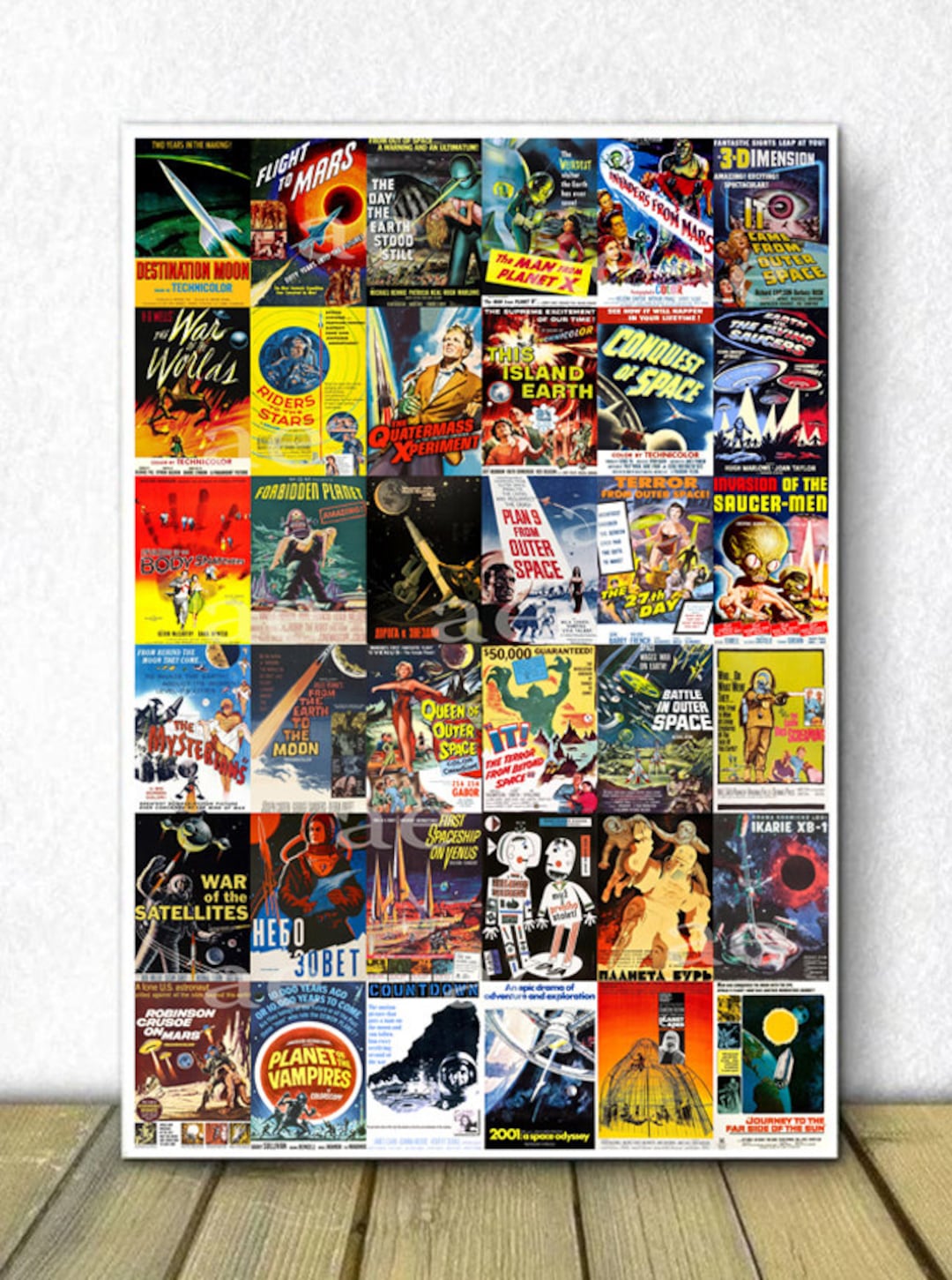 The Best Sci Fi Movie Posters Collection, Space and Alien Invasion Poster,  Sci Fi Movie Posters From 1950s-1960s, Vintage Science Fiction - Etsy, image size:1080x1451