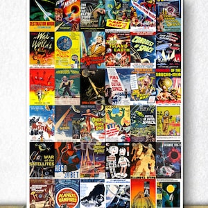 Die beste Sci Fi Filmplakatsammlung, Weltraum und Alien-Invasion Plakat, Sci Fi Filmplakate von 1950s-1960s, Vintage Science Fiction