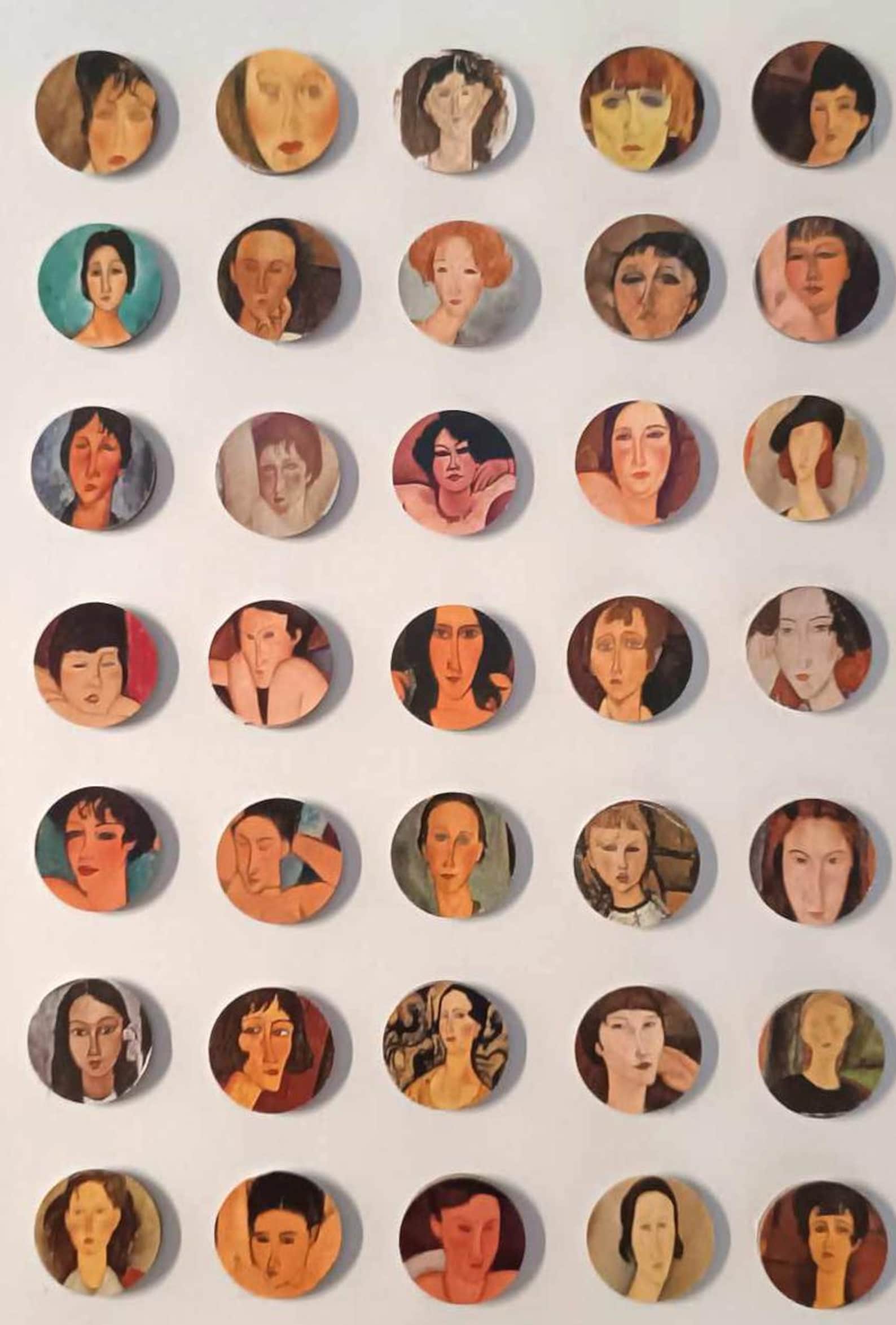 Modigliani Colage Amedeo Modigliani Woman Portraits From 1910s, Circle Collage ...