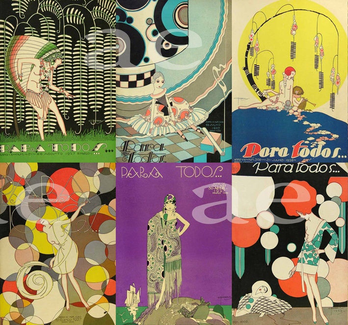 Art Deco Poster / Vintage Brazilian Magazine / Art Deco