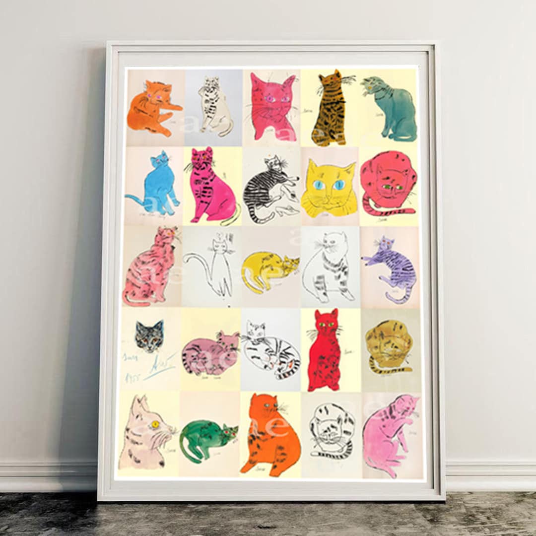 Andy Warhol Cats Print / Pop Art Poster / Andy Warhol Pussy / photo