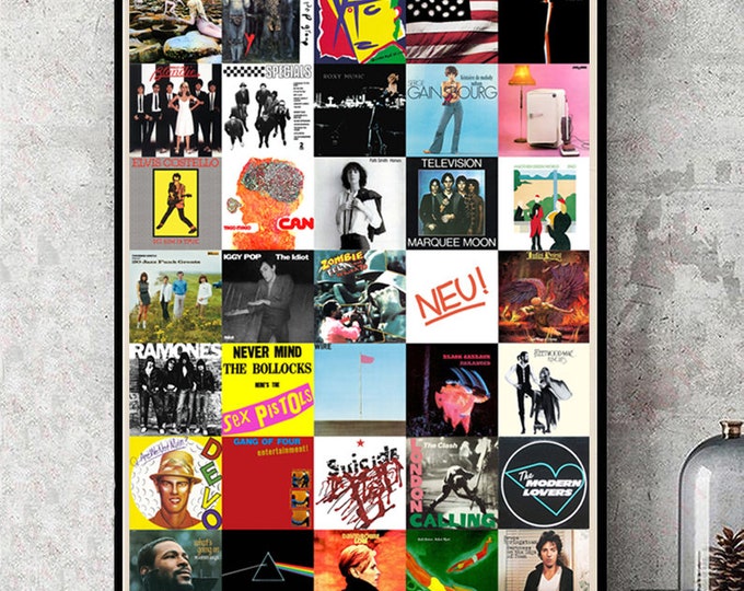 Pochettes d’albums des années 1970 - Meilleurs albums de musique des années 70 - Meilleurs 35 albums des années soixante-dix / Music Print - Rock Music - Poster Art Print
