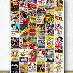 Colección de carteles de películas de Cary Grant / Carteles de la filmografía de Cary Grant, década de 1930 a 1960 / Impresión artística de póster