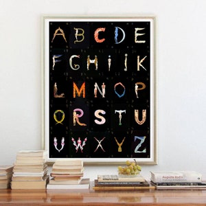 Alfabeto Erte / Figura humana / Letras / Pôster Art Déco