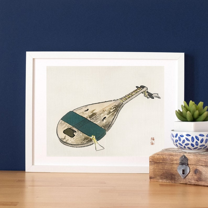 Japanese Lute / PRINTABLE Wall Art Digital Download Musical Etsy