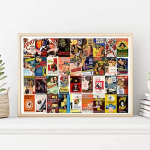 May include: A collage of vintage movie posters featuring classic films from the 1940s and 1950s. The posters are arranged in a grid pattern and feature a variety of genres, including drama, comedy, and thriller. Some of the titles include "The Ring", "Lifeboat", "Jamaica Inn", "Rebecca", "The Man Who Knew Too Much", "Secret Agent", "The Paradine Case", "The Picture of Dorian Gray", "Spellbound", "The Seventh Veil", "The Lodger", "The Bishop's Wife", "The Late George Apley", "The Gentleman's Agreement", "The Winslow Boy", "The Red Shoes", "The Heiress", "The Third Man", "The Fallen Idol", "The Quiet Man", "The Lavender Hill Mob", "The African Queen", "The Bridge on the River Kwai", "The Guns of Navarone", "Lawrence of Arabia", "Doctor Zhivago", "The Sound of Music", "The Graduate", "The Thomas Crown Affair", "The French Connection", "The Sting", "The Godfather", "Jaws", "Star Wars", "Close Encounters of the Third Kind", "Raiders of the Lost Ark", "E.T. the Extra-Terrestrial", "Ghostbusters", "Back to the Future", "The Breakfast Club", "Ferris Bueller's Day Off", "The Princess Bride", "Goodfellas", "The Silence of the Lambs", "Pulp Fiction", "Forrest Gump", "Se7en", "Titanic", "Saving Private Ryan", "The Matrix", "Gladiator", "The Lord of the Rings: The Fellowship of the Ring", "Harry Potter and the Sorcerer's Stone", "The Lord of the Rings: The Two Towers", "The Lord of the Rings: The Return of the King", "The Dark Knight", "Avatar", "Inception", "The Social Network", "The King's Speech", "The Artist", "Argo", "12 Years a Slave", "Birdman", "Spotlight", "Moonlight", "The Shape of Water", "Three Billboards Outside Ebbing, Missouri", "Get Out", "The Green Book", "Parasite", "Nomadland", "Everything Everywhere All at Once".