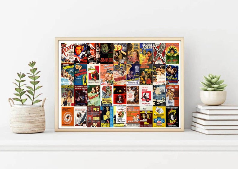 May include: A collage of vintage movie posters featuring classic films from the 1940s and 1950s. The posters are arranged in a grid pattern and feature a variety of genres, including drama, comedy, and thriller. Some of the titles include "The Ring", "Lifeboat", "Jamaica Inn", "Rebecca", "The Man Who Knew Too Much", "Secret Agent", "The Paradine Case", "The Picture of Dorian Gray", "Spellbound", "The Seventh Veil", "The Lodger", "The Bishop's Wife", "The Late George Apley", "The Gentleman's Agreement", "The Winslow Boy", "The Red Shoes", "The Heiress", "The Third Man", "The Fallen Idol", "The Quiet Man", "The Lavender Hill Mob", "The African Queen", "The Bridge on the River Kwai", "The Guns of Navarone", "Lawrence of Arabia", "Doctor Zhivago", "The Sound of Music", "The Graduate", "The Thomas Crown Affair", "The French Connection", "The Sting", "The Godfather", "Jaws", "Star Wars", "Close Encounters of the Third Kind", "Raiders of the Lost Ark", "E.T. the Extra-Terrestrial", "Ghostbusters", "Back to the Future", "The Breakfast Club", "Ferris Bueller's Day Off", "The Princess Bride", "Goodfellas", "The Silence of the Lambs", "Pulp Fiction", "Forrest Gump", "Se7en", "Titanic", "Saving Private Ryan", "The Matrix", "Gladiator", "The Lord of the Rings: The Fellowship of the Ring", "Harry Potter and the Sorcerer's Stone", "The Lord of the Rings: The Two Towers", "The Lord of the Rings: The Return of the King", "The Dark Knight", "Avatar", "Inception", "The Social Network", "The King's Speech", "The Artist", "Argo", "12 Years a Slave", "Birdman", "Spotlight", "Moonlight", "The Shape of Water", "Three Billboards Outside Ebbing, Missouri", "Get Out", "The Green Book", "Parasite", "Nomadland", "Everything Everywhere All at Once".
