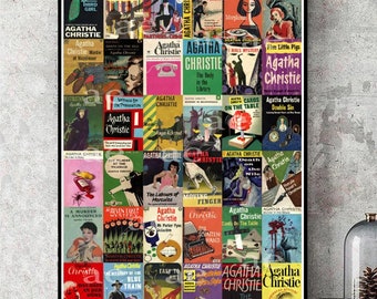 Agatha Christie bokomslagsaffisch: Vintage kriminalkonsttryck