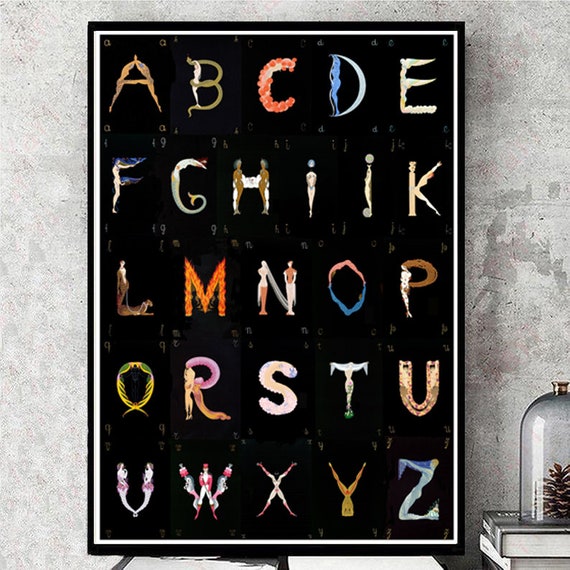 Erte Alphabet / Human Figure / Letters / Art Deco Poster - Etsy