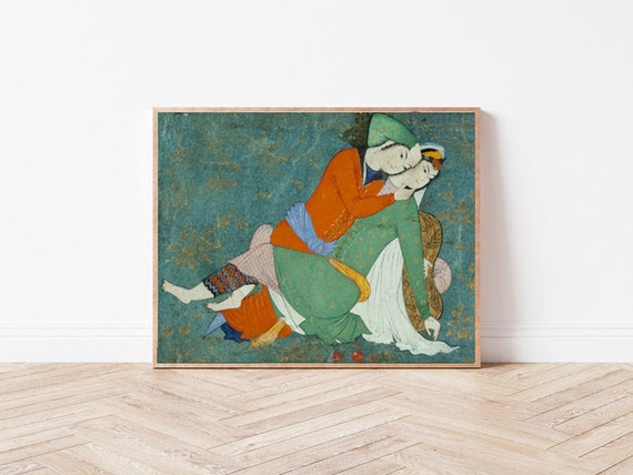 恋人たち / ペルシャ絵画 / イラン、1630-40 / ヴィンテージの恋人たち