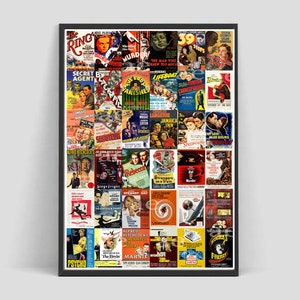 Alfred Hitchcock movie posters collection / Alfred Hitchcock filmography poster, 1920s-1970s / Poster Art Print image 4