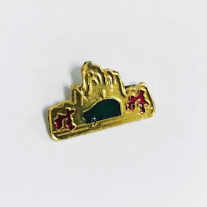 Vintage Tiny Chinese Inspired Lapel Pin Mountain Range Pinback