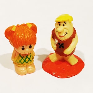 Vintage Flintstones Toys  Barney Rubble and Pebbles Flintstone Figurines Toys Flintstone Toy Lot 1991 dated Flintstones Toys 1990s Toys
