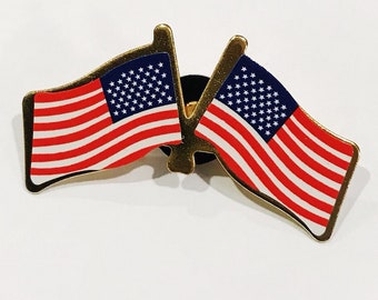 American Flag Pin USA Pinback Naturalization Pins Vintage US Flag Pin Red White Blue Independence Day Small Button Pin Stars Stripes America