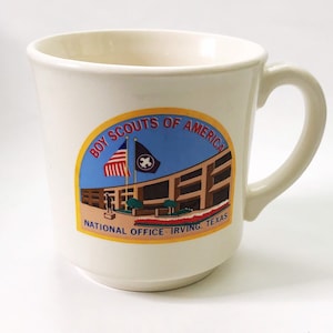 Vintage Boy Scout Mug Boy Scouts of America National Office Irving Texas Coffee Cup 8 oz. Ceramic Mugs