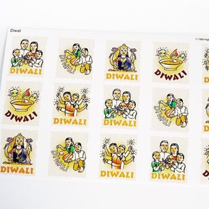 Diwali Festival di adesivi di luci Deepavali Vintage degli anni 1990 mette in evidenza per bambini indù vacanze Sticker