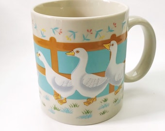 Vintage Otagiri Japan Geese Mug: 1970s Ceramic Stoneware
