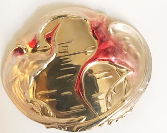 Vintage Charmant Belt Buckle Beverly Hills Enamel Painted  display picture 1