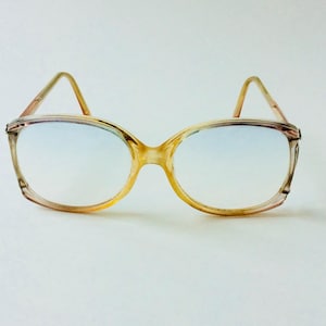 Vintage Russet Eyeglasses Oversized Womens Eyewear Clear Pink  Purple Detail Translucent Plastic Frames Hipster Mod Glasses Large Frames