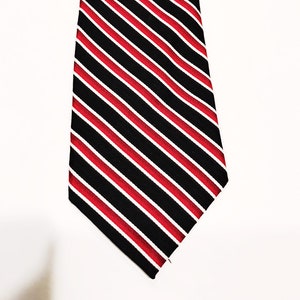 Rojo blanco & azul rayas tie Vintage 1990&#39;s Burma Bibas Striped Necktie Vestidos de hombre accesorios Retro Neckwear Uniforme
