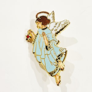 Vintage Engel Pin Engel Emaille Pin Schutzengel Pin Back Button Kleiner Revers Pin