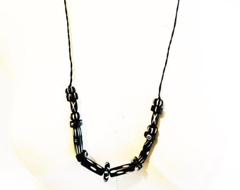 Vintage Afrocentric Beaded Necklace and Earring Set: 1990s Tribal Jewelry