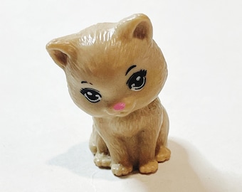 Miniatura Juguete Gato Beige Miniatura Barbie Casa de muñecas Gatito Mini 1:12 Escala Casa de muñecas Animal Figura felina Sentado Gato Juguete Kitty